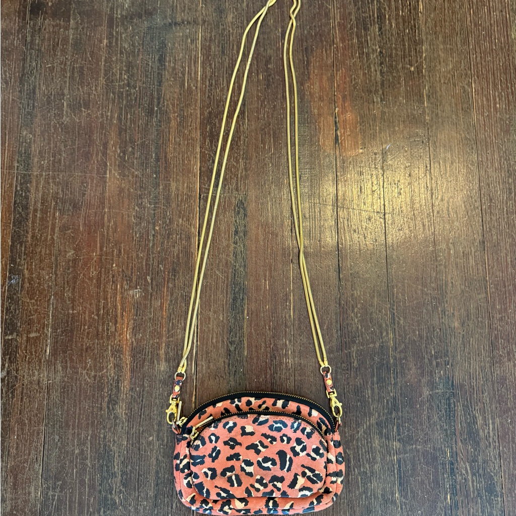 Rebecca Minkoff Black And Pink Crossbody Bag With Leopard Print
